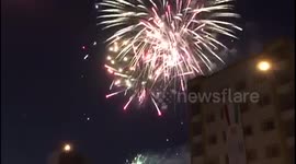 Independence rally in Erbil, Iraq ends with huge fireworks display