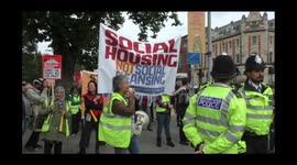 Protest & march against Social Cleansing affected thousands of family, London, UK.