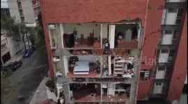 Spectacular drone footage shows effects of Mexico quake