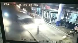 Out-of-control lorry crashes into coach at checkpoint