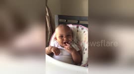 This baby laughs like a chipmunk