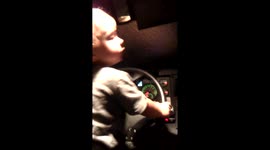 Lil Trucker toddler Wyattdean pretends to be his daddy