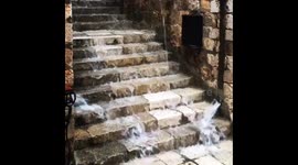 Torrential rain downpour on holiday in Dubrovnik, Croatia