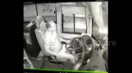 Coach crashes into tunnel after man grabs wheel
