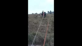 Rescue of patient from cliff fall