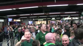 Celtic fans singing Stuart Armstrong song at Anderlecht