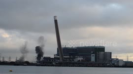 Tilbury Power Station chimney demolition