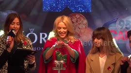 Kylie Minogue switches the Christmas lights on at Oxford Street in London, 2015