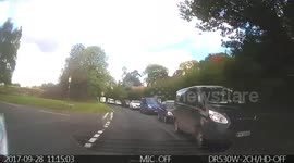 Idiot biker forcing me off the road
