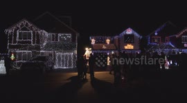 UK Street with Amazing Xmas Lights (Clip 1)