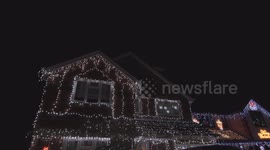 UK Street with Amazing Xmas Lights (Clip 2)