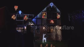 UK Street with Amazing Xmas Lights (Clip 3)