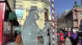 Christmas atmosphere in China during Harbin's Snow and Ice Festival