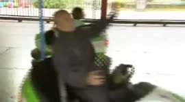 Chinese grandfather shares bumper car enthusiasm with granddaughter