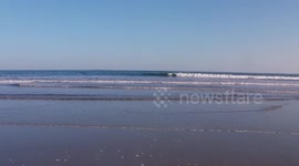 Old Orchard Beach, ME Walking into ocean