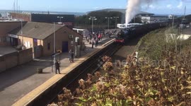 LMS Steam Locomotive Leander Class leaving Whitehaven