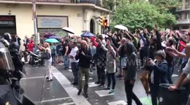 Crowds confronting police