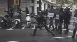 CATALONIA INDEPENDENCE: Riot police fire rubber bullets at demonstrators