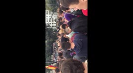 Crowd of protesters gather in Placa Catalunya