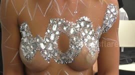 Model Zara Cobeiss by Follies Face and Body Art, showcases her latest works at Comic Strip Couture Body Painting Competition