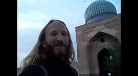 Uzbekistan. Samarkand. Samarcanda. 2015. (6) Mezquita Bibi-Khanym mosque. Interior narrado