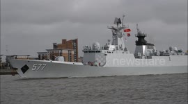 Chinese Navy stealth frigates head up River Thames to London
