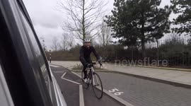 Cycling past London velodrome 25 Feb 17 11am