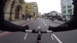 Cycling past London velodrome 25 Feb 17 11am