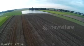 Man falls into pond during paramotor flight
