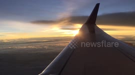 Sunset on the plane