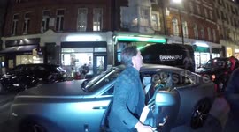 Jay Rutland arrive at the Maddox Gallery
