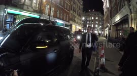 Petra Stunt and Laura Pradelska arrive at the Maddox Gallery