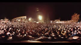 Thousands of revellers attend the fireworks show during the lighting of the Christmas tree in Nazareth, Israel