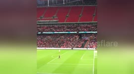 Paper aeroplane scores at Wembley 'from 300 yards'