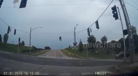 Thumping T-bone crash caught on dash cam