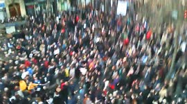 Aerial video of Paris Charlie Hebdo March on January 11, 2015 (#2)