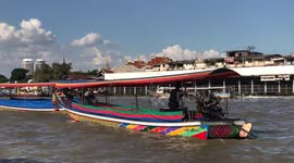 Longtail boats on Bangkok's Chao Phraya River