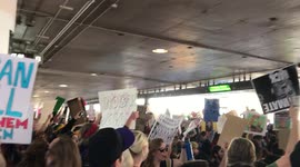 Protest Against Muslim Ban At LAX airport in Los Angeles, California, USA