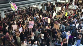 Protest Against Muslim Ban At LAX airport in Los Angeles, California, USA