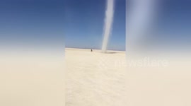 Amazing dust devil filmed at Burning Man festival