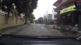 Drunk Man on the Road Trips and Falls
