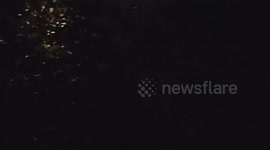 Spider weaves web at nightwe