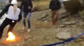 Bizarre stag party game almost ends in disaster