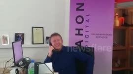 What happens when hailstones hit the roof of the Mahon Digital UK office?