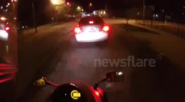 Motorcyclist tails suspected drunk driver