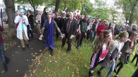 Zombies Crossing Road Safly