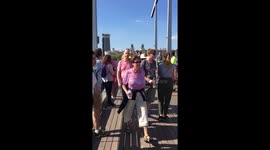 Mother who hates bridges goes over one as it opens