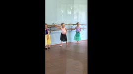 Little Girl Sticks Out in Dance Class