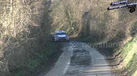 rallycar crash on tree crew ok