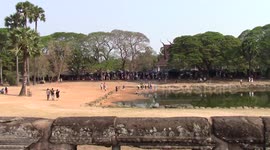 Tourists at Angkor Watt Temple, Cambodia